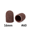 Capuchons abrasifs pour pédicure avec insert en coton, 16 mm, grain 60, marron, AlleMed, 10 pièces