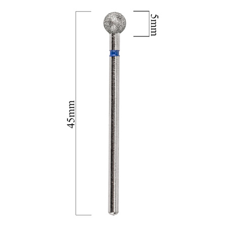 Frez diamentowy kulka 5 mm niebieski średni