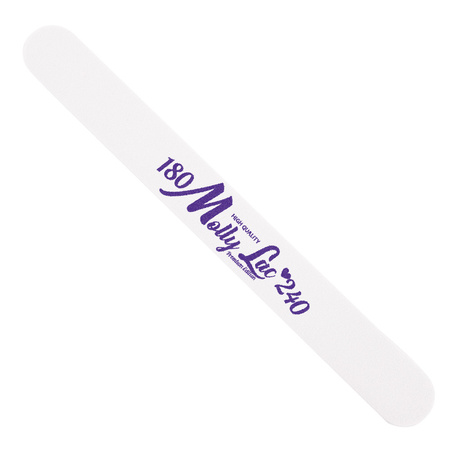 Lima de uñas Paquete seguro MollyLac recta blanca grano 180/240 CU-12 Alta calidad