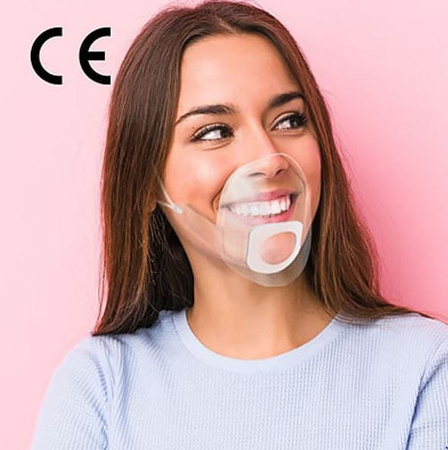 Mini-Gesichtsschutz für Mund und Nase „Mouth Shield“ – transparente, beschlagfreie Maske, 5 Stück, Größe S/M