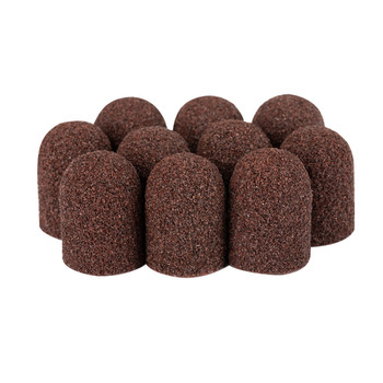 Schleifkappen für die Pediküre mit Baumwollkern, 16 mm, Körnung 60, braun, AlleMed, 10 Stück