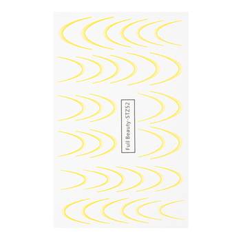 Wassertransfer-Aufkleber für die Nägel mit Farbverlauf / French / Ombré / Französische Smile-Linie, 34 Stück, gelb, STZ52
