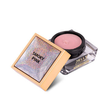 Gel de construction épais et dur, Jelly Builder Gel Molly Nails Smoky Pink, sans HEMA/Di-HEMA, 15 g
