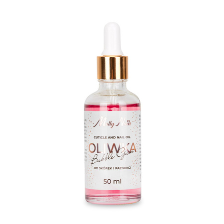 Aceite para cutículas y uñas con gotero Bubble Gum de MollyNails, 50 ml
