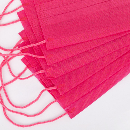 IGOLI Einweg-Schutzmasken, zweilagig, fuchsia, 50 Stück