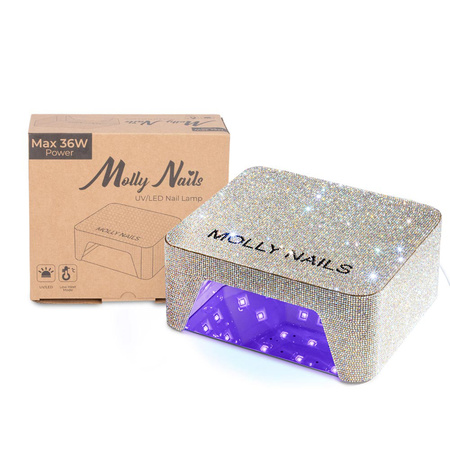 Lampada UV/LED da 36 W Molly Nails per smalti ibridi, gel e acrilogel con strass V9