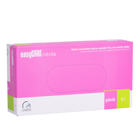Easycare Nitril-Einweghandschuhe für Diagnose und Schutz, Größe L, rosa, 100 Stück