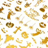 Adhesivos finos para uñas de Halloween MS-C298 dorados