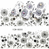 Autocollants à l'eau pour les ongles, motif floral YZW-B005