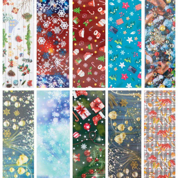 Láminas de transferencia «Christmas», 10 unidades de 100 cm, 12-06