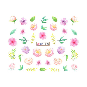 Water-slide nail stickers with flowers BN-927