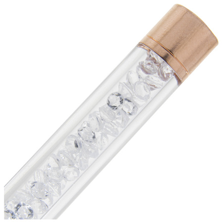 Silikonpinsel zum Einreiben von Glitzerstaub und zum Verzieren von Nägeln Golden Rose mit Zirkonia, goldfarben MollyLac Nr. 1