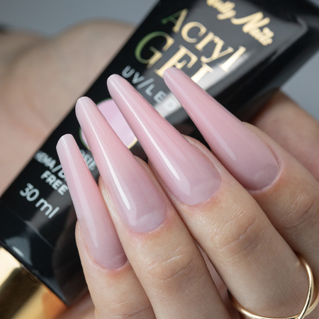 Gel acrílico Polygel para la aplicación de extensiones AcrylGel Molly Nails sin HEMA/Di-HEMA Rosie 30 ml