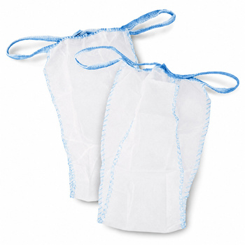 AlleMed disposable cosmetic thongs, white with pink trim, 10 pcs