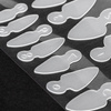 Lot de 12 moules en silicone double forme pour manucure française MollyLac, forme amande courte