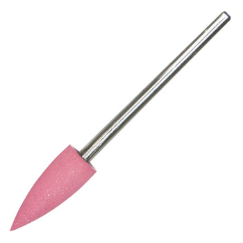 Gummifräser, rosa, geflammt, mit silbernem Schaft, G0616K