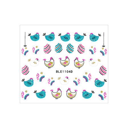 3D self-adhesive glitter Easter nail stickers BLE 1104D