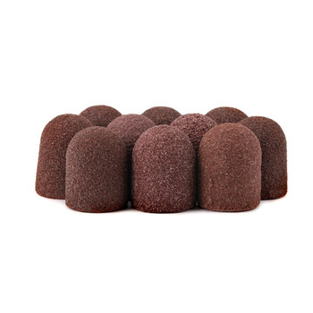 Schleifkappen für die Pediküre mit Baumwollkern, 13 mm, Körnung 120, braun, AlleMed, 10 Stück