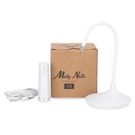 Lampada LED per unghie da 3 W Molly Nails per smalti ibridi, gel e acrilogel, senza fili, bianca, modello U2