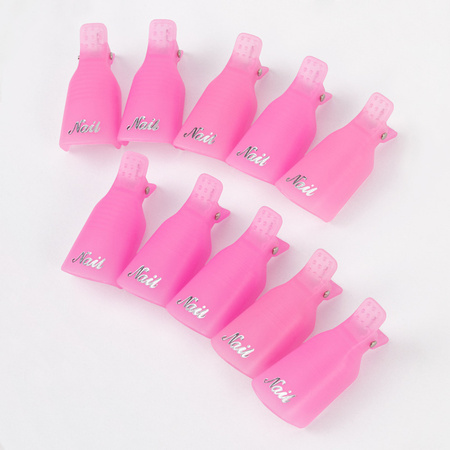 Clip per rimuovere i glitter dal gel ibrido, rosa, 10 pezzi