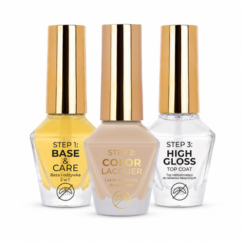 MollyNails Vinyl Effect System: Set básico de 3 pasos – Latte
