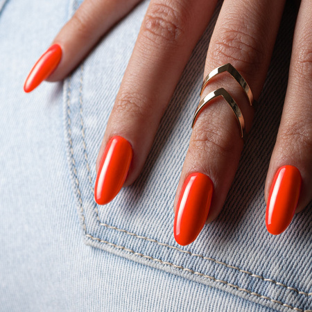 Molly Nails Hybridlack Neons Dark Orange, HEMA/Di-HEMA-frei, 8 g, Nr. 73