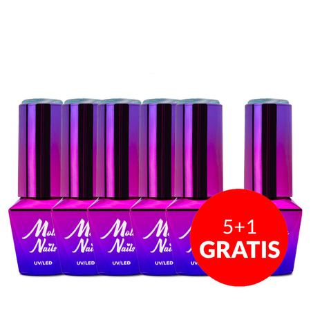5+1 free Molly Nails Cat Eye Womanity Maledives hybrid nail polish 8g No. 446