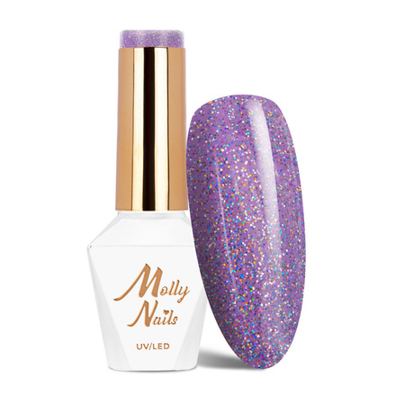 Гібридний лак MollyNails Winter Crystalize Birthday Girl без HEMA/Di-HEMA, 8 г, № 224
