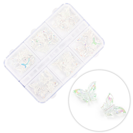 Estuche con adornos de mariposas en 3D de Molly Nails, 36 unidades