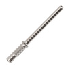 Tige de support en acier pour capuchons abrasifs de 38 mm, argentée, lisse