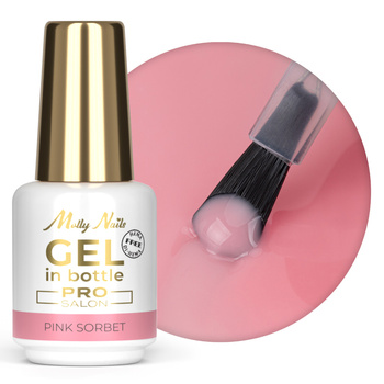 Gel de modelado en botella con pincel Gel in Bottle Molly Nails Pro Salon Pink Sorbet sin HEMA ni Di-HEMA, 15 g