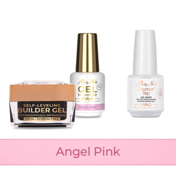 Molly Nails PRO MATCH SYSTEM 2+1 Angel Pink: 2 гелі для нарощування + Doctor Top 15 г