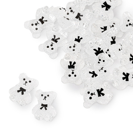 Adornos para uñas con ositos en 3D de MollyNails, transparentes, 20 unidades