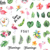 Naklejki do paznokci cienkie samoprzylepne rośliny flamingi F561