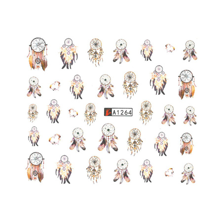 Water stickers for nails, dream catcher A-1264