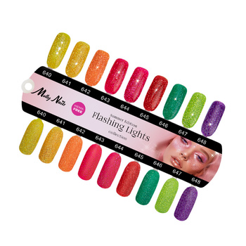 Wzornik Molly Nails Flashing Lights Neon połysk i mat 9 kolorów