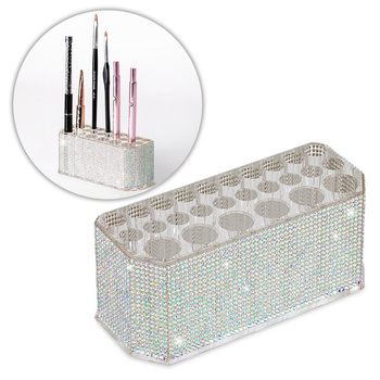 Organizer Stand with Brush Holder and Rhinestones