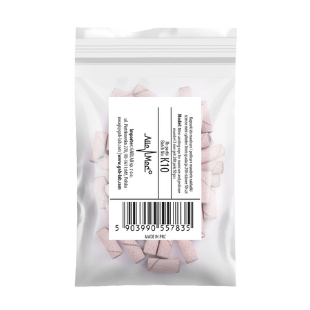 Capuchones para manicura y pedicura, mandriles, recubrimientos abrasivos, mini cilindros de 3 mm, grano 240, color rosa, 50 unidades.