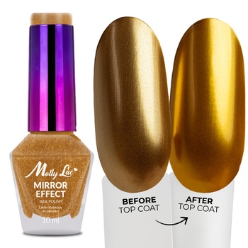 Esmalte clásico MollyLac Mirror, efecto espejo/metalizado, n.º 14, 10 ml