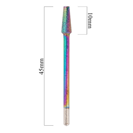 Fresa de diamante Unicorn arcoíris, cónica estrecha, n.º 2