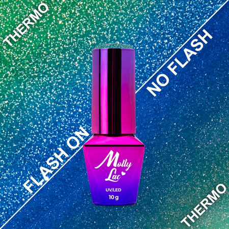 MollyLac Thermo Flashing Lights Stories hybrid nail polish, 10 g, No. 696