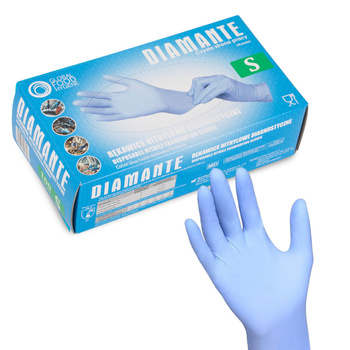 Gants jetables en nitrile Diamante, à usage diagnostique et de protection, taille S, bleu-violet, 100 pièces