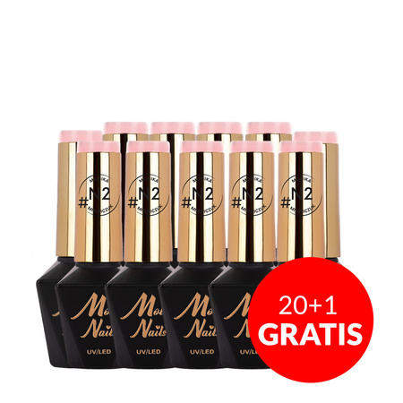 20+1gratis Lakier hybrydowy Molly Nails Natural by Monika Mielniczuk HEMA/Di-HEMA free 8g Nr N2