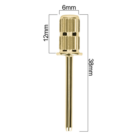 Stahlstift als Halterung für Schleifkappen, goldfarben