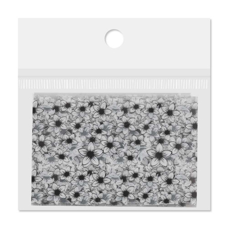 Lámina de transferencia para uñas de 80 cm, Flower white, n.º 2