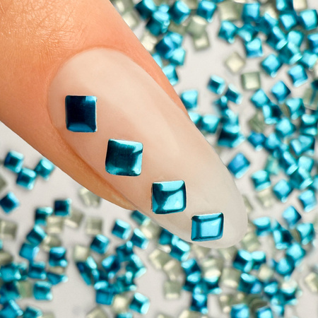 ShinePins: borchie lisce, decorazioni luccicanti per unghie, quadrate, grandi, NTN Premium n. 12, 5 g