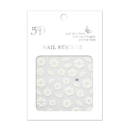 5D-Nagelsticker, selbstklebende Blumen, Nr. 28