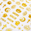 Thin self-adhesive Halloween nail stickers R233 gold