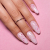 Base de caucho color leche con copos metalizados rosas «Flakes Rubber Base Milk&Pink»; Molly Nails, sin HEMA ni Di-HEMA, 10 gramos
