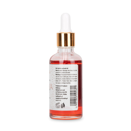 Oliwka do skórek i paznokci z zakraplaczem Strawberry MollyNails 50ml